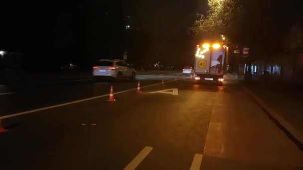 Közúti figyelmeztető fények — Stock videók