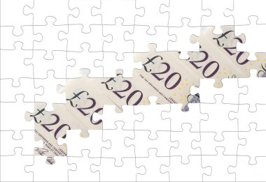 GB Pound Banknotes Closeup clipart