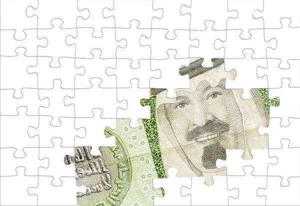 困惑的沙特阿拉伯钞票 — 图库照片