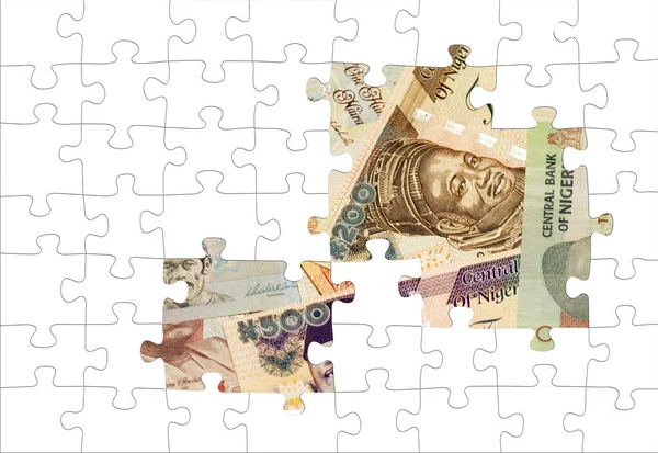 Billetes de Naira desconcertados collage — Foto de Stock