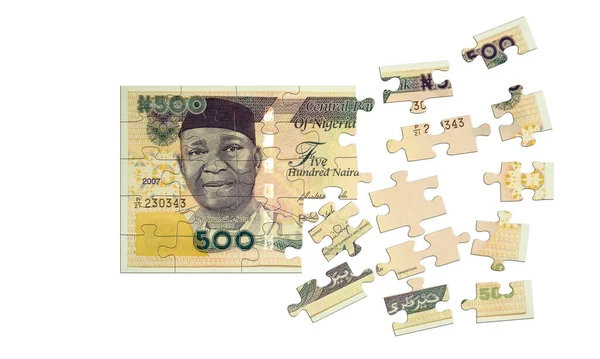 Pięćset naira puzzle — Zdjęcie stockowe