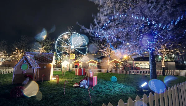 Galway Mercado de Natal à noite — Fotografia de Stock