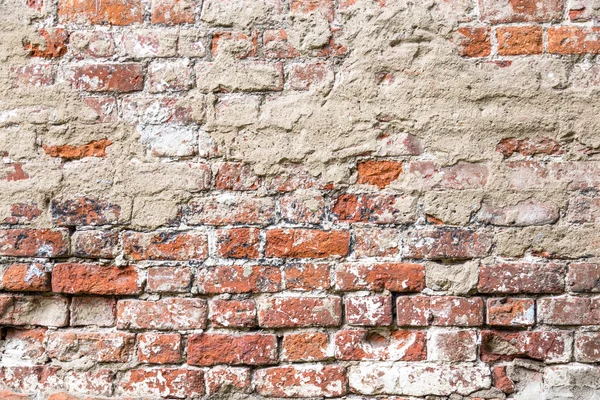 Texture of old rustic brick wall painted with white — Stock Photo, Image