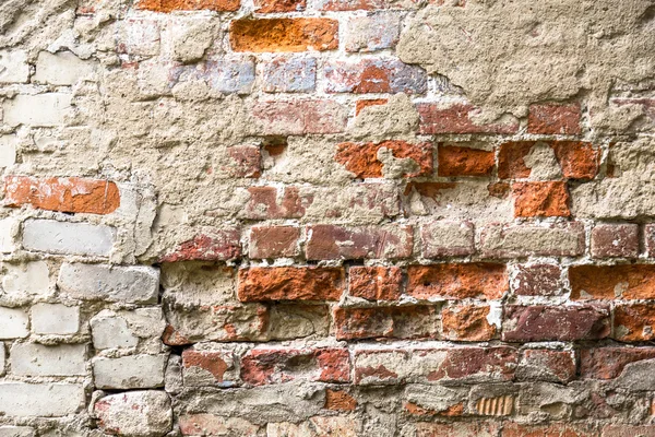 Texture of old rustic brick wall painted with white — Stock Photo, Image