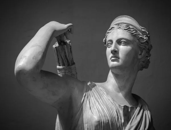 アルテミスの若い女性の白い大理石の頭 — ストック写真