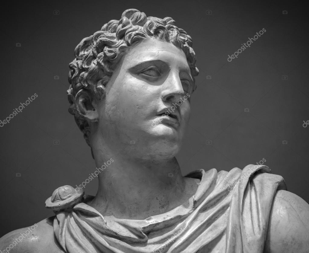 The ancient marble portrait bust of Meleager — Stock Photo © gilmanshin
