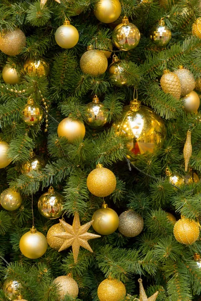 Christmas decorations on the branches of fir tree Stock Photo