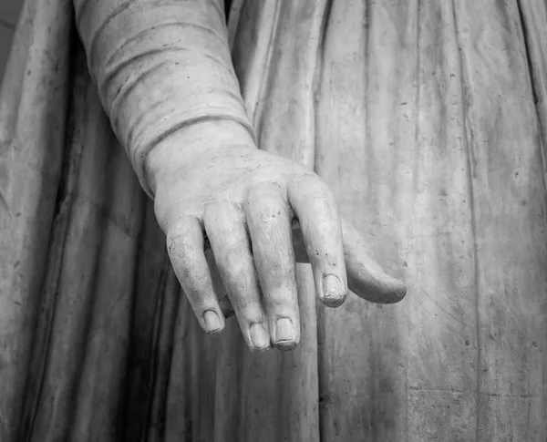 Detalhe estátua de pedra da mão humana — Fotografia de Stock