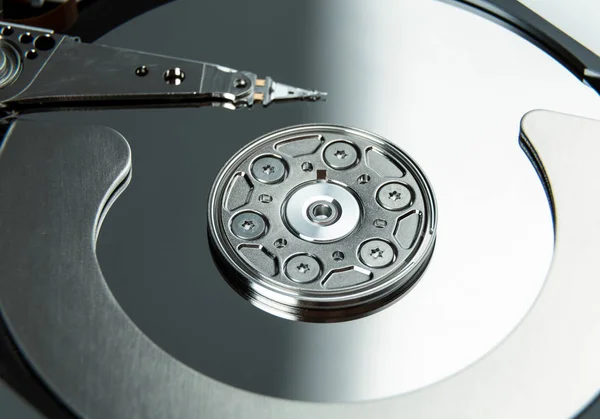 Close up of open computer hard disk drive HDD — Stock Photo, Image