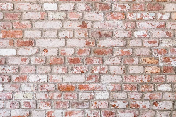 Textura de parede de tijolo rústico velho pintado com branco — Fotografia de Stock