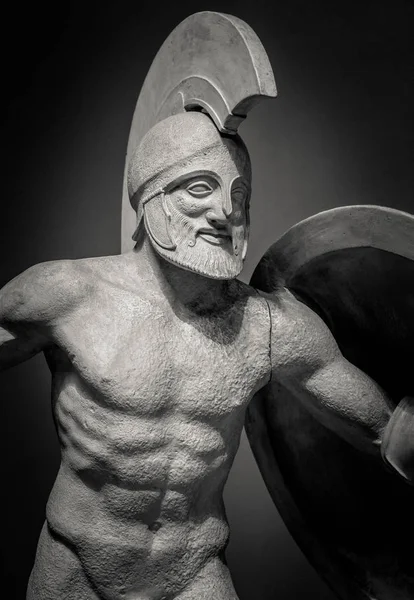 Marble sculpture of greek warrior — Stock Photo, Image