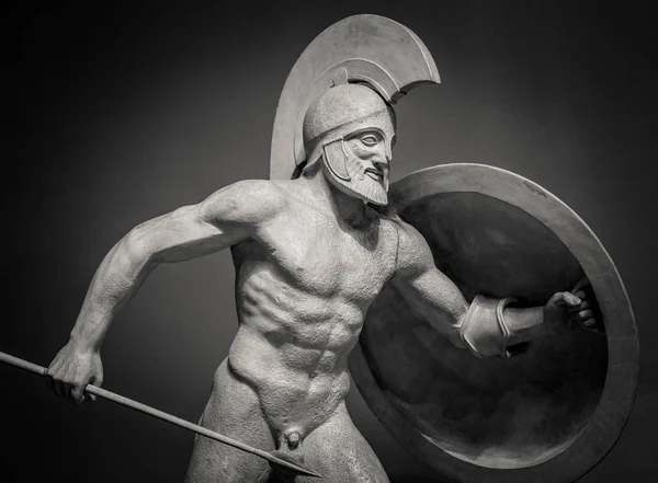 Marble sculpture of greek warrior — Stock Photo, Image