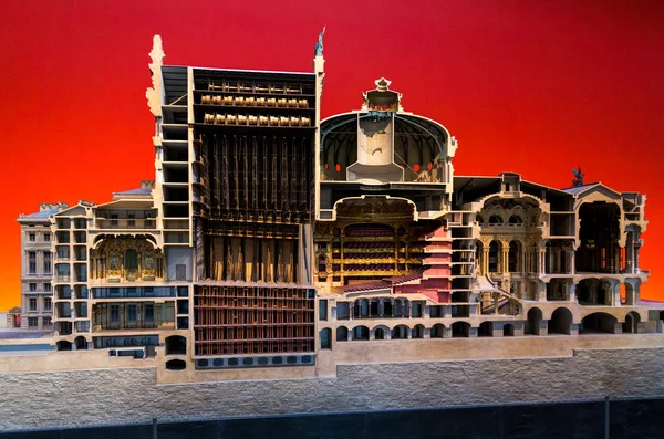 Architectonisch model van de Opera of Paleis Garnier. Paris, Frankrijk — Stockfoto