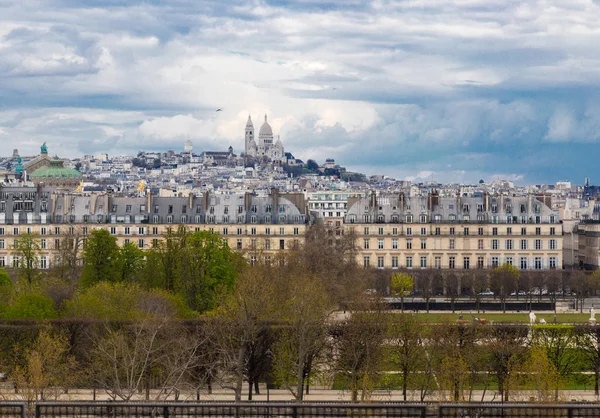 Vue Aérienne de Paris avec La Basilique du Sacré-Cœur — Photo