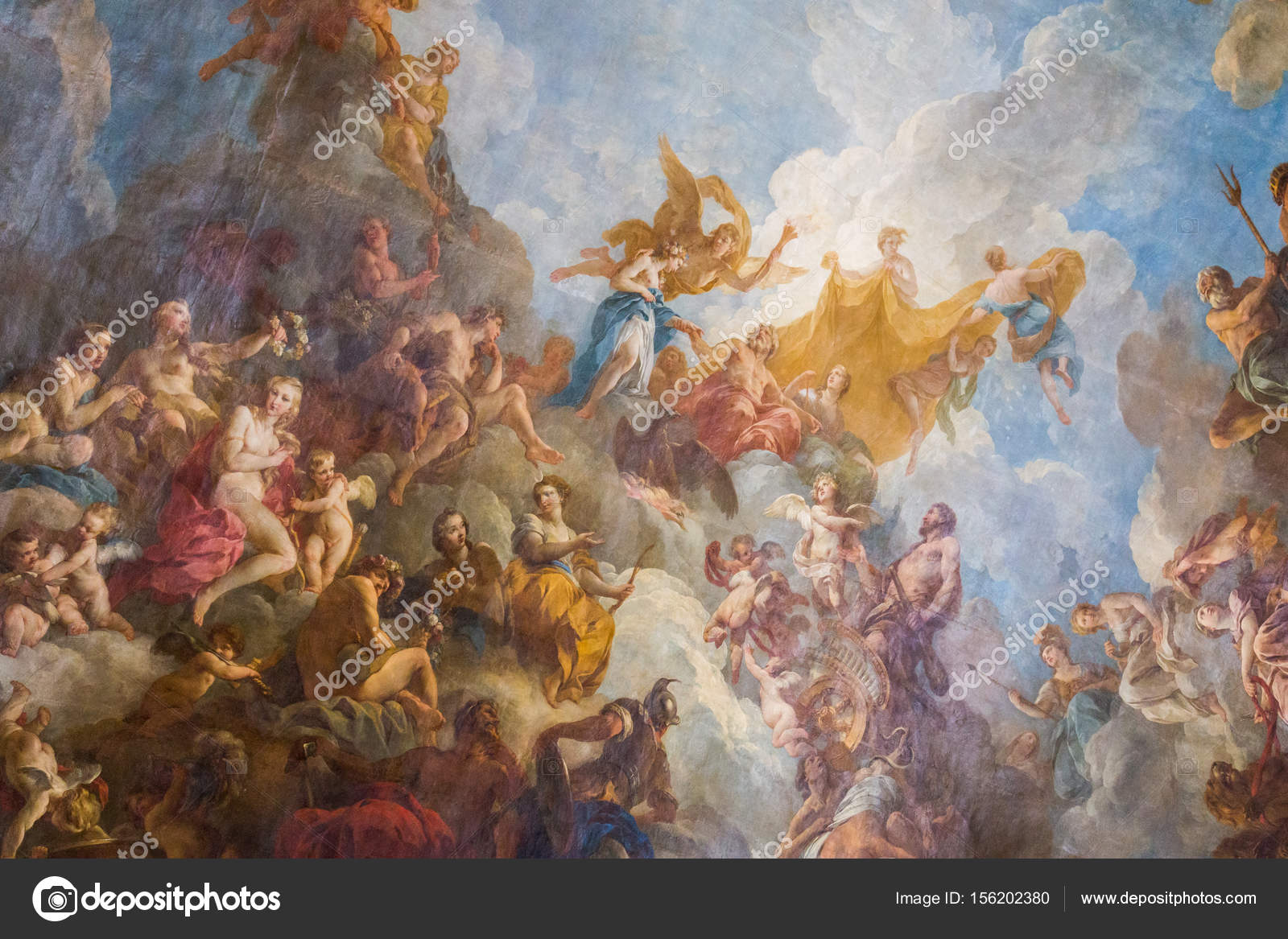 Paris France March 28 2017 Ceiling Painting In Hercules