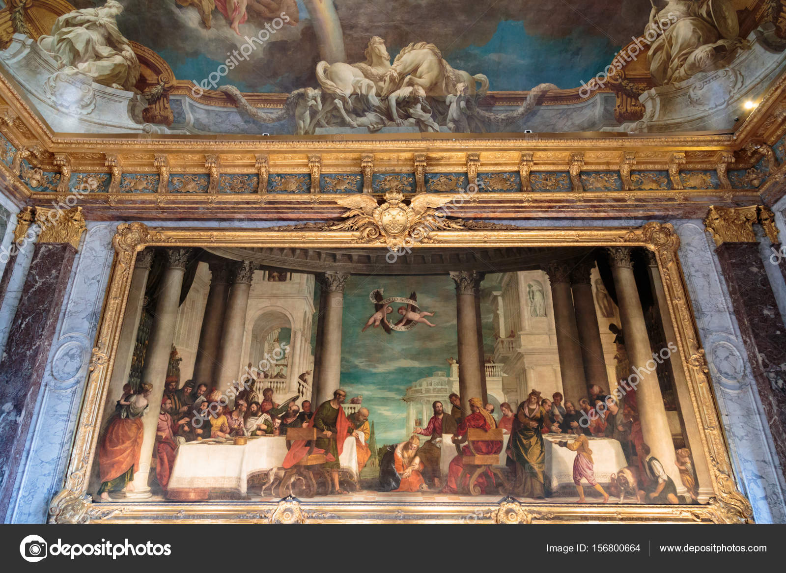 Paris France March 28 2017 Ceiling Painting In Hercules