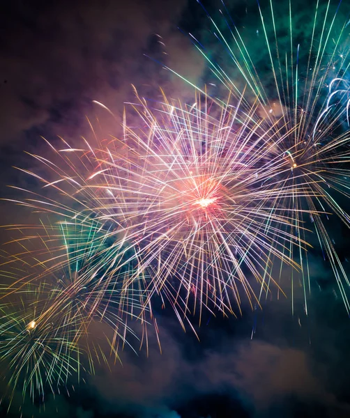 Colorful fireworks of various colors — Stock Photo, Image