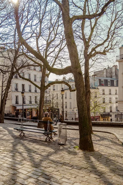 파리, 프랑스, 3 월 31 2017: 파리 거리의 전형적인 보기. 건축과 파리의 랜드마크 — 스톡 사진