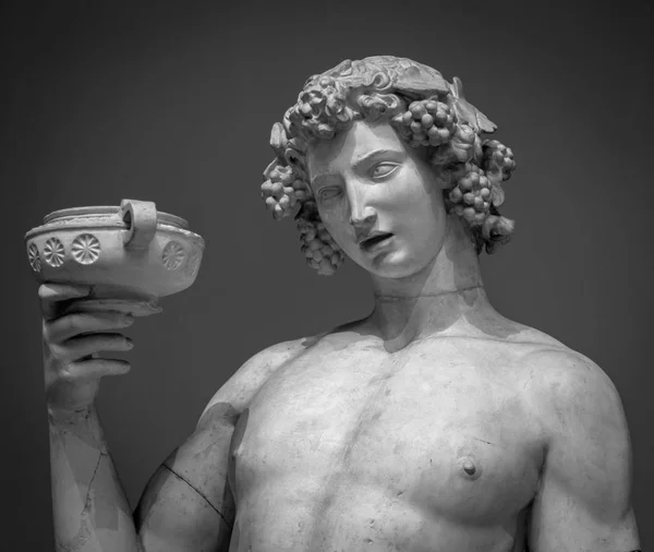 Dionýsos Bacchus víno sochu portrét — Stock fotografie