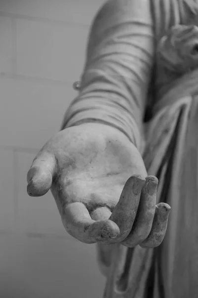 石像细节的人的手 — 图库照片
