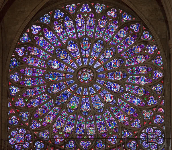 Notre dame Katedrali, Paris vitray pencere — Stok fotoğraf