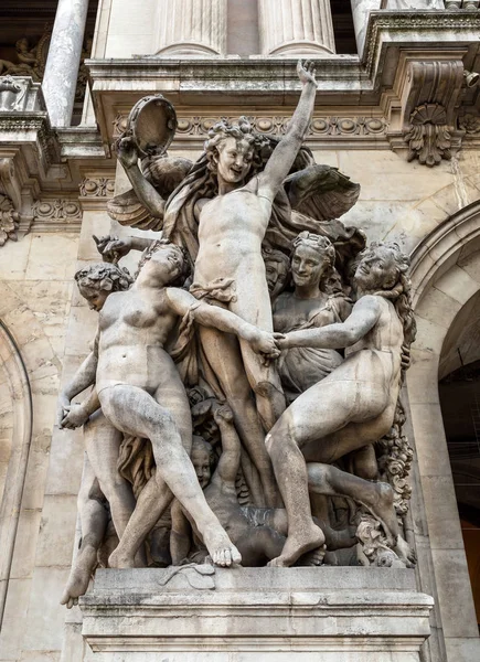 Architectural details of Opera National de Paris: Dance Facade sculpture by Carpeaux. Grand Opera Garnier Palace is famous neo-baroque building in Paris, France - UNESCO World Heritage Site — Stock Photo, Image