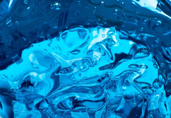 Wasserblaue Gelbkugeln. Polymer-Gel. Kieselgel. Bälle aus blauem Hydrogel. Kristallkugel mit Reflexion. Textur Hintergrund. Makro aus nächster Nähe. Seifenblasen Hintergrund mit Luftblasen — Stockfoto