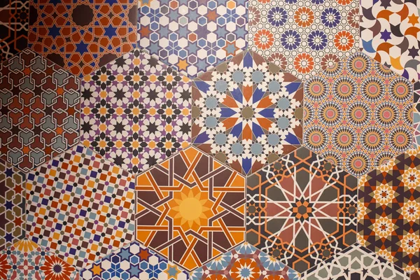 Telhas cerâmicas textura e fundo, padrões hexagonais — Fotografia de Stock