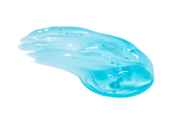 Kosmetische Creme Gel Texture Isoliert auf weißem Hintergrund. Nahaufnahme von grünen transparenten Tropfen Hautpflegeprodukt. Hohe Qualität — Stockfoto