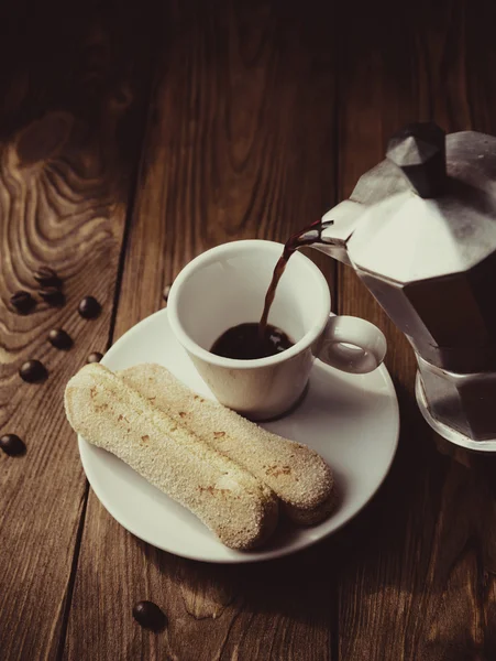 Italiano tradicional cafeteira moka — Fotografia de Stock