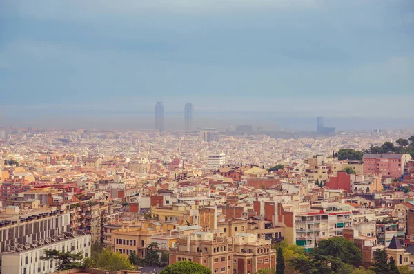 Panoramatický výhled na Barcelona City — Stock fotografie