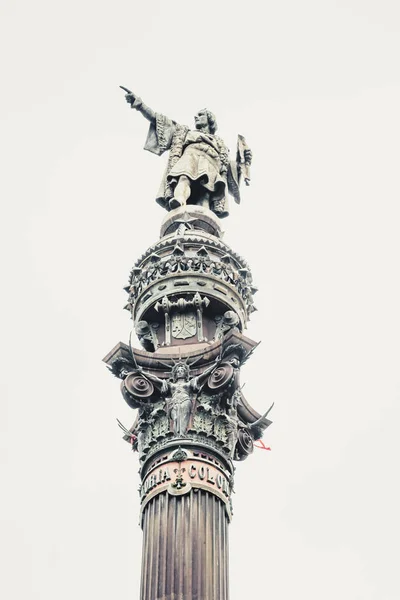 Detail of Columbus Monument in Barcelona, Spain