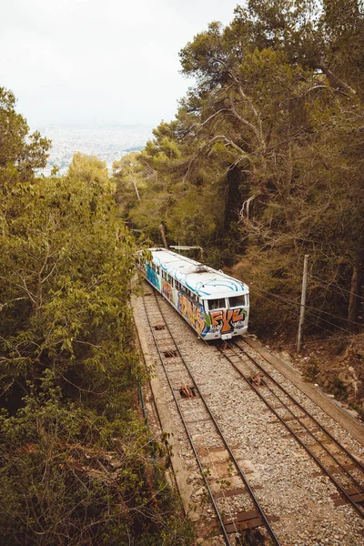 Tibidabo funicular in Barcelona, Catalonia, Spain — стокове фото