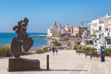 View on the Church of Sant Bartomeu and Santa Tecla in Sitges clipart