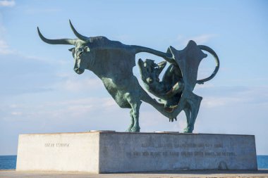 Vilanova ben La Geltru, İspanya - 30 Eylül 2016: heykel Parsifae Oscar Estruga tarafından