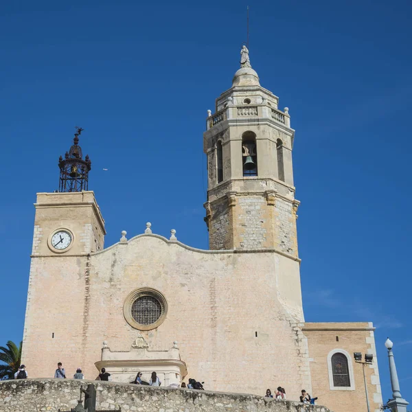 Sitges Catalonia España Octubre 2016 Iglesia Sant Bartomeu Santa Tecla —  Fotos de Stock