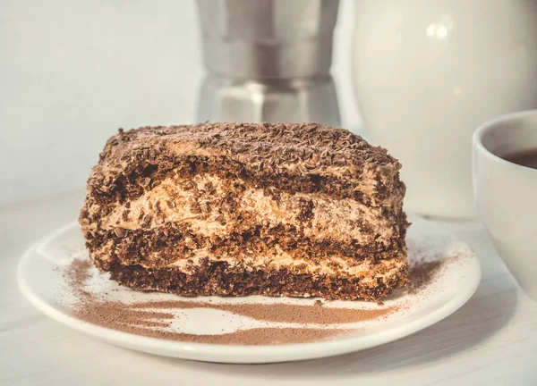 초콜릿 케이크와 커피 — 스톡 사진