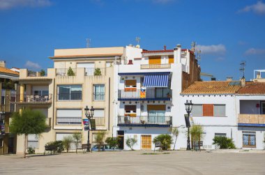 Sokakta Katalan Sitges şehir il Barcelona, İspanya,
