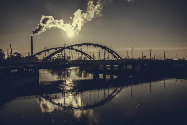 Ponte Sul Fiume Mukhavets Brest Bielorussia — Foto Stock