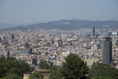 Barcelona şehrinin panoramik görüntüsü