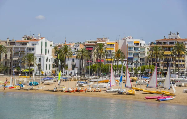 Sitges Catalonie Espagne Juillet 2017 Les Plages Sitges Vue Remblai — Photo