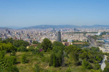 Barcelona şehrinin panoramik görüntüsü
