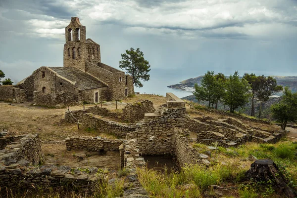 Santa Creu Rodes Kota Dan Gereja Spanyol — Stok Foto