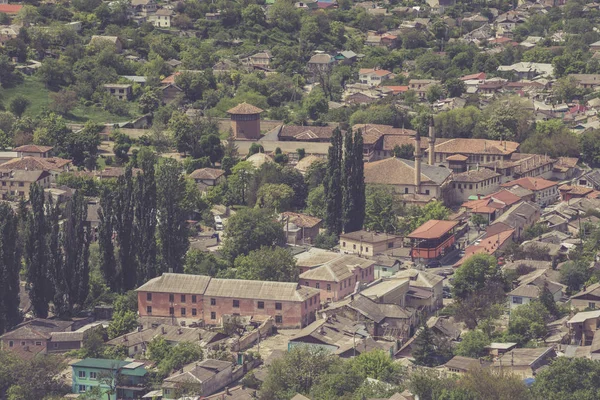 Bakhchysaray 克里米亚 2017 在顶视图 Bakhchisarai 市和汗宫 — 图库照片