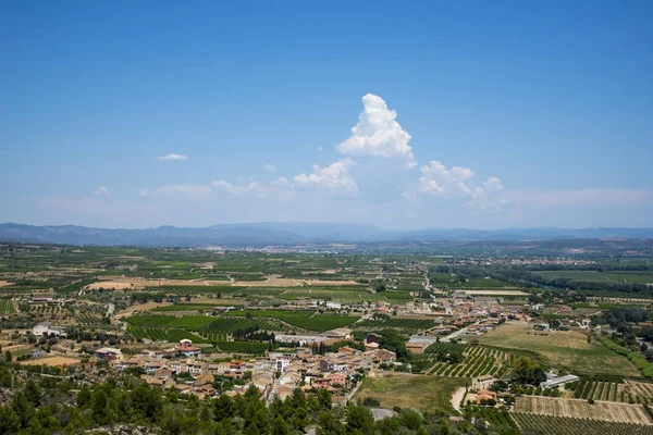 Вид Сверху Замка Миравет Реке Эбре Каталония — стоковое фото