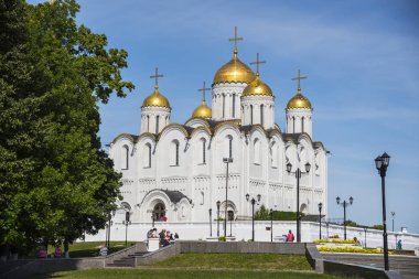 Vladimir, Rusya Federasyonu - 24 Ağustos 2015: Varsayım Katedrali - Vladimir şehrin ana müteşekkil olduğunu