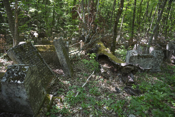 Karaite cemetery in Crimea. Tombstones