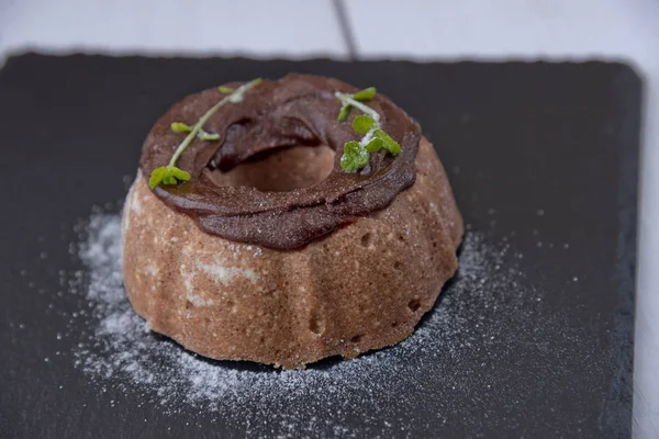 Cazuela Requesón Con Chocolate Menta —  Fotos de Stock