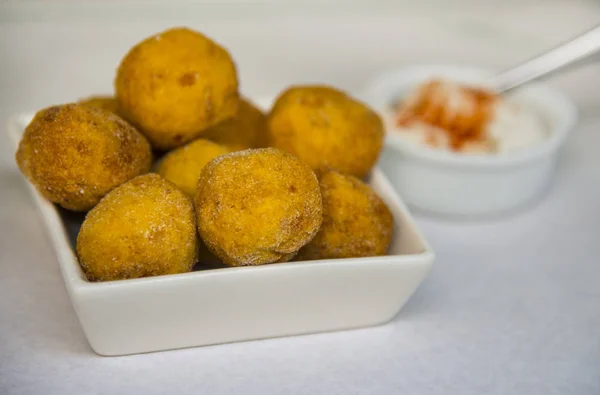 Croquetas Zanahoria Con Especias Salsa — Foto de Stock