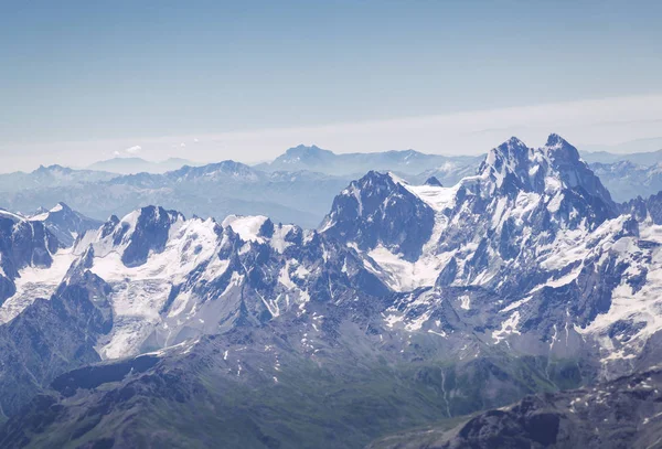 Ushba Hora Větší Kavkaz Horské Pásmo Pohled Vrcholu Elbrus — Stock fotografie